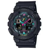G-Shock Men's Watch Analog & Digital Combo, Black & Green Dial Black Resin Band, GA-100MF-1ADR